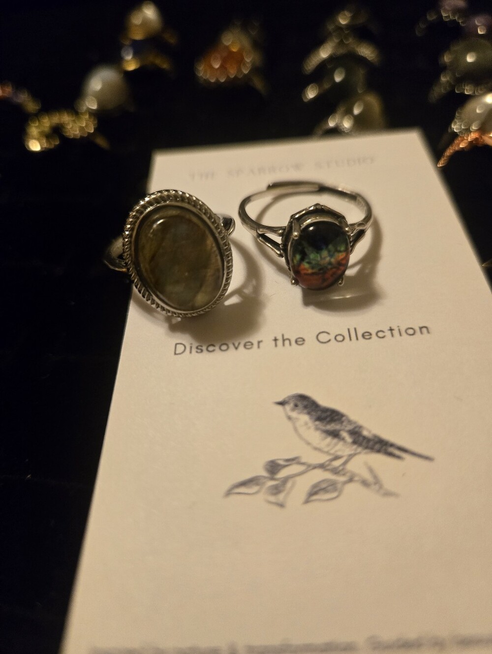 Ammolite Triplet Rainbow Sterling Silver Ring - Picture 2 of 2